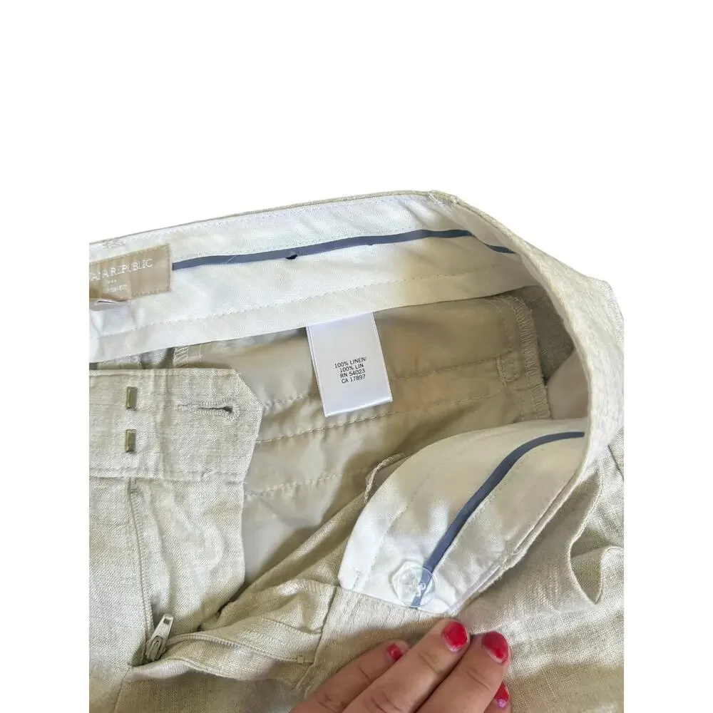 Banana Republic Martin Fit Petite Linen Blend Pants Size 6P 100% Linen